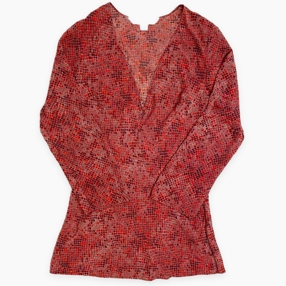Victoria’s Secret | Sheer Snakeskin Swim Coverup Red Burgundy Size XS - Picture 6 of 6